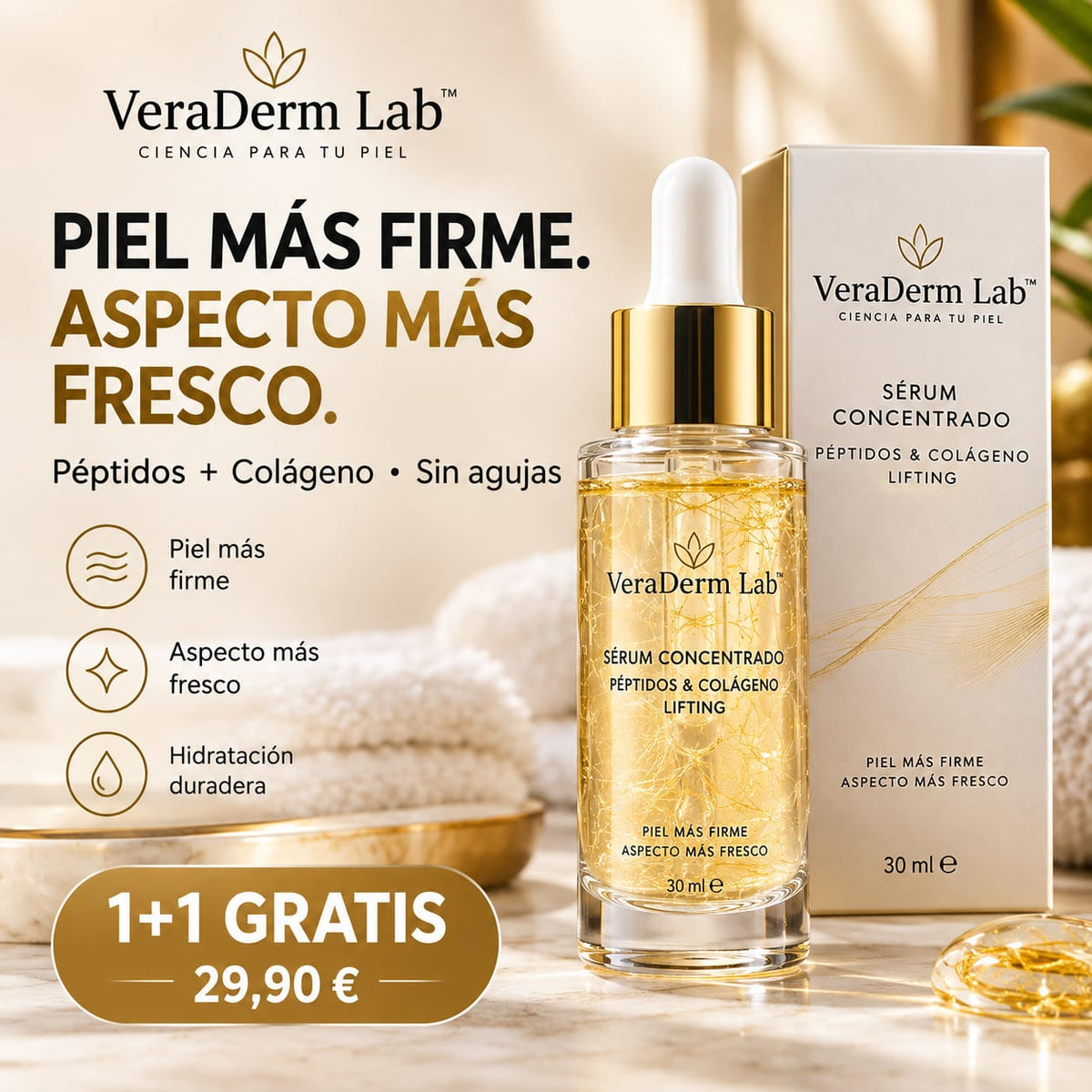VeraDerm Lab™ - Sérum Concentrado Péptidos & Colágeno Lifting